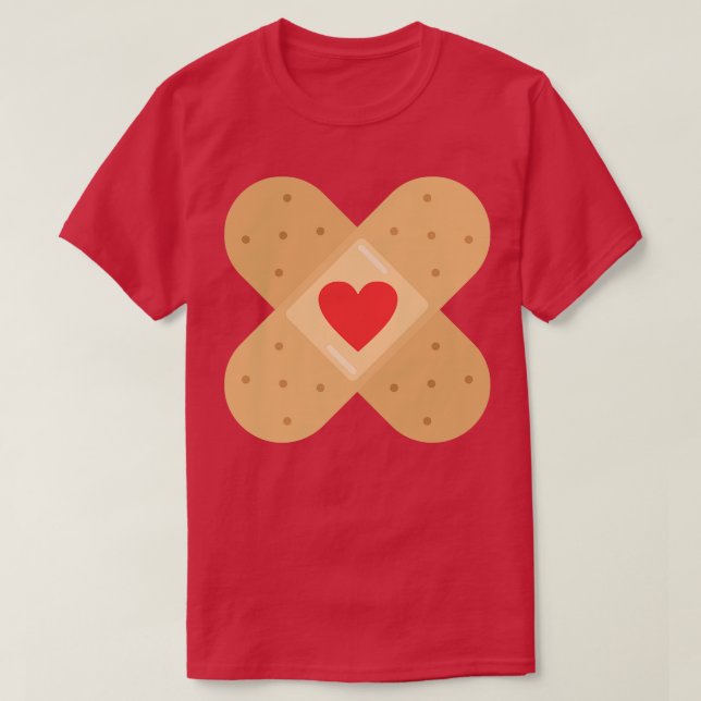 Heart Love Plaster hearts loving nurse BandAid T-Shirt (Design Front)