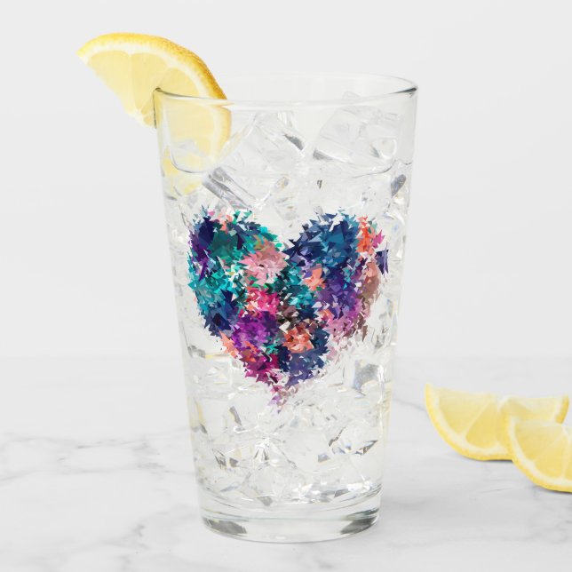 Heart, love, polygonal glass (Front Ice)