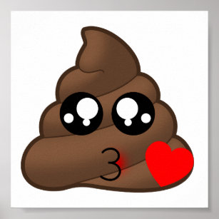 Heart Love Poop Emoji Poster
