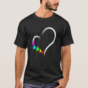 Heart Love Puzzle Pieces Autism Awareness Family O T-Shirt