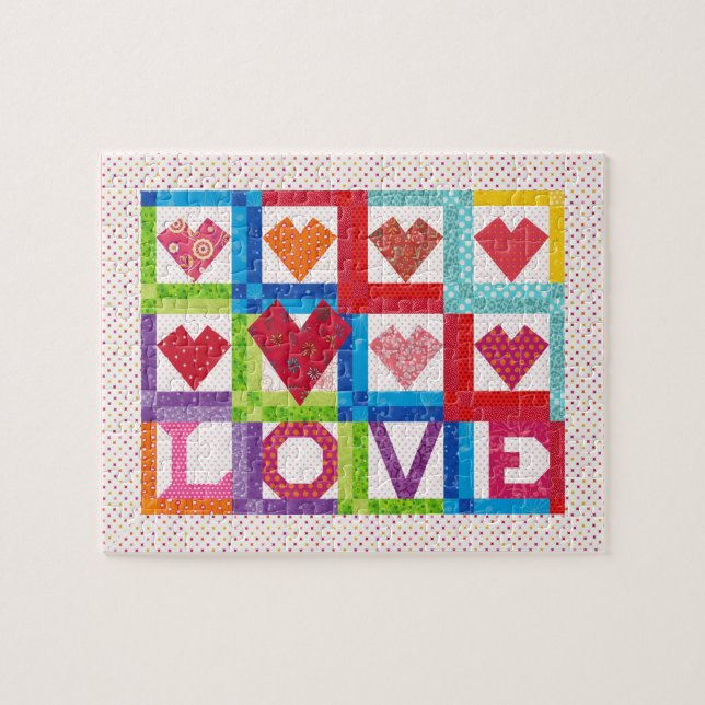 Heart Love Quilt Jigsaw Puzzle (Horizontal)
