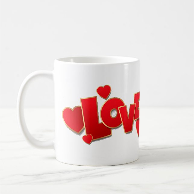 💘 Heart Love Quote Design For Romantic Gift Coffee Mug (Left)