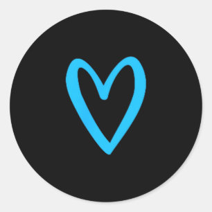 Heart Love Retro Vintage Tiny Blue Heart Valentine Classic Round Sticker