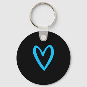 Heart Love Retro Vintage Tiny Blue Heart Valentine Key Ring