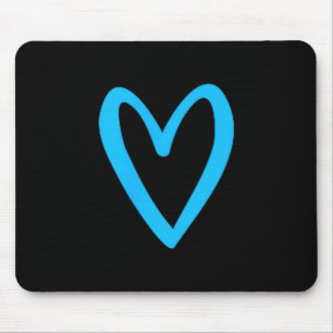 Heart Love Retro Vintage Tiny Blue Heart Valentine Mouse Mat