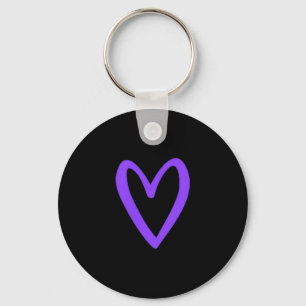 Heart Love Retro Vintage Tiny Purple Heart Valenti Key Ring