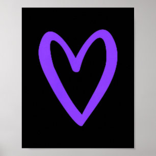 Heart Love Retro Vintage Tiny Purple Heart Valenti Poster