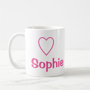 Heart Love Sophie (Name) Pink Mug