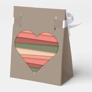 Heart Love Striped Valentine's Day Favour Box