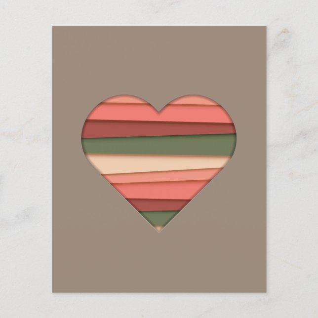 Heart Love Striped Valentine's Day Flyer (Front)