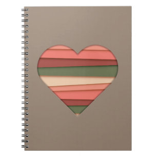 Heart Love Striped Valentine's Day Notebook