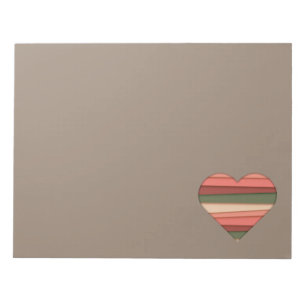 Heart Love Striped Valentine's Day Notepad