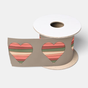 Heart Love Striped Valentine's Day Satin Ribbon