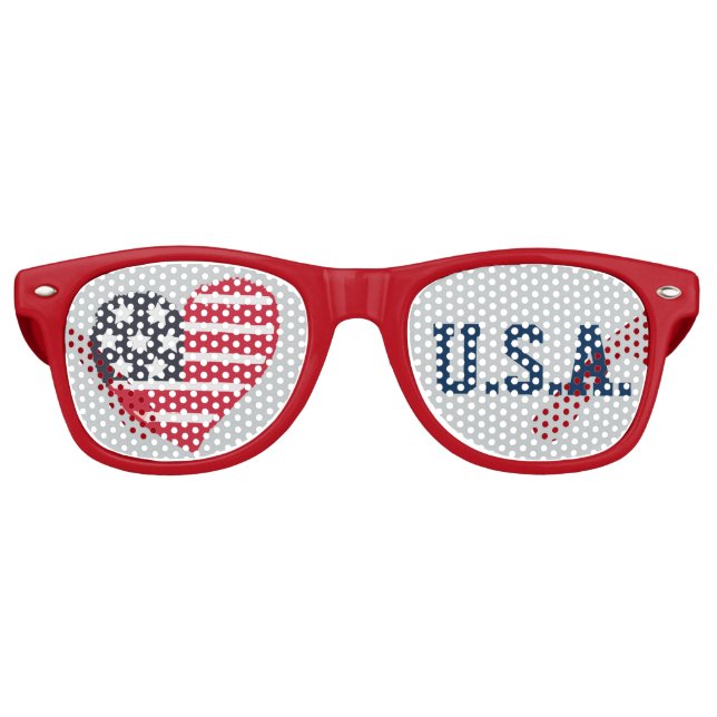Heart  Love U.S.A Lens Sunglasses/ Shades (Front)