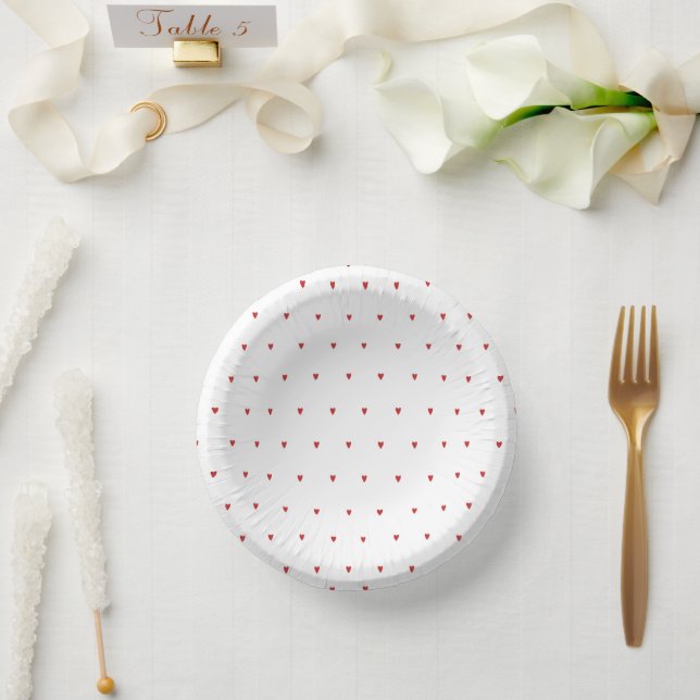 Heart & Love Valentine-themed Bridal Shower Paper Plate (Wedding)