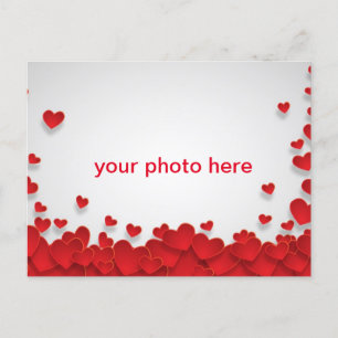 Heart love with photo postcard