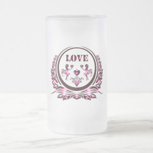 Heart Lover Beer Glass Frosted Glass Beer Mug