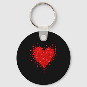 Heart Made Of Hearts Valentines Day Womens Teens G Key Ring