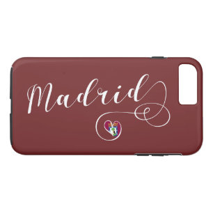 Heart Madrid Cell Phone Case, Spain iPhone 8 Plus/7 Plus Case