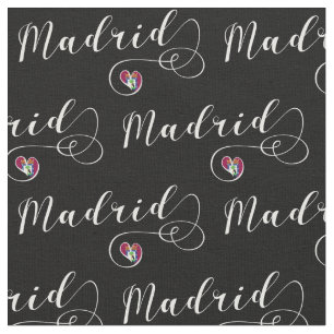 Heart Madrid, Spanish, Madrid Flag Fabric