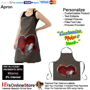Heart Magic Brown Large Apron