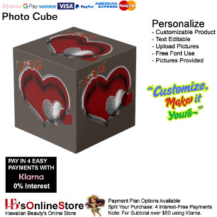 Heart Magic Brown Photo Cube
