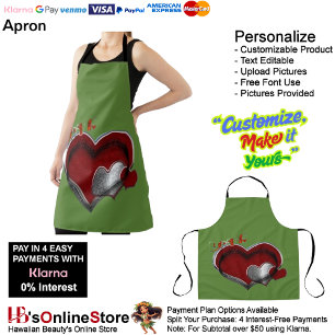 Heart Magic Green Large Apron