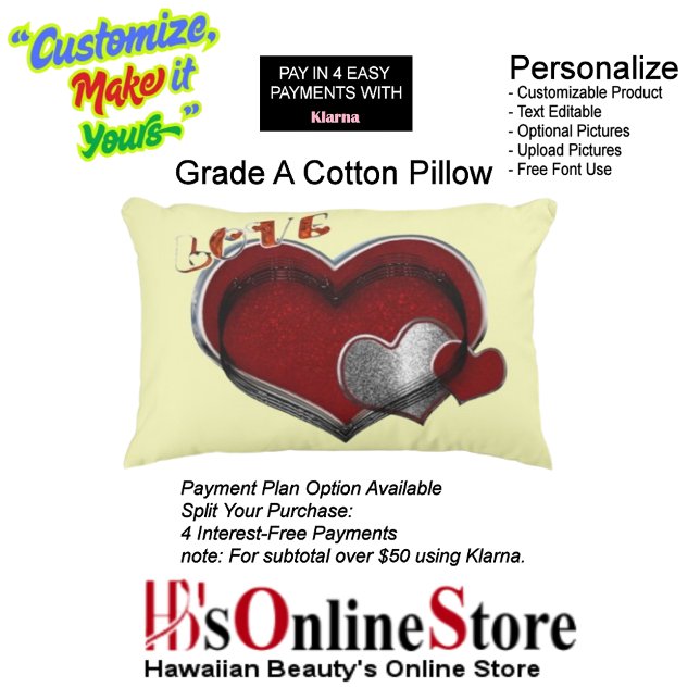 Heart Magic Love Cotton with Yellow Background Decorative Cushion (Heart Magic Love Cotton with Yellow Background.)