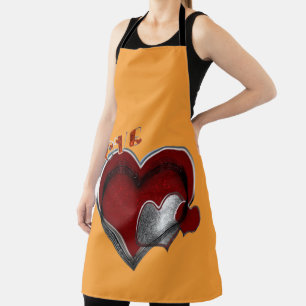 Heart Magic Orange Large Apron