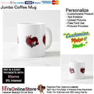 Heart Magic White Jumbo Mug