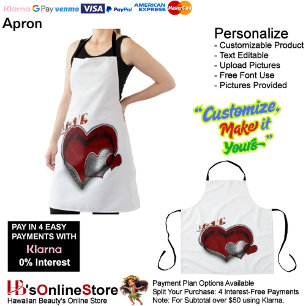Heart Magic White Large Apron