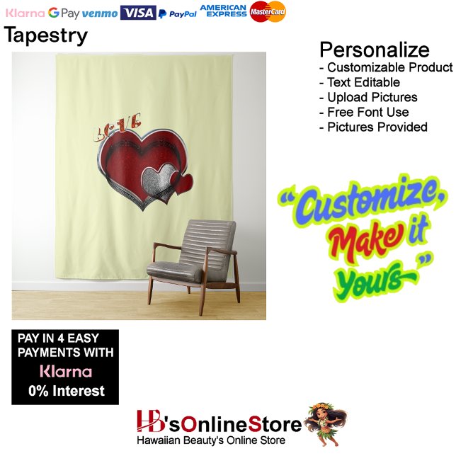 Heart Magic Yellow Business Tapestry Extra-Large (Heart Magic Yellow Business Tapestry Extra-Large.)