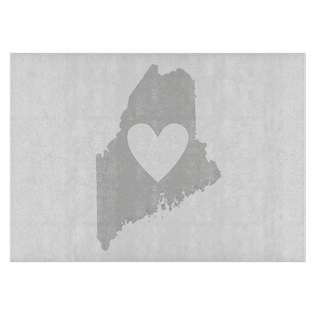 Heart Maine state silhouette Cutting Board (Front)