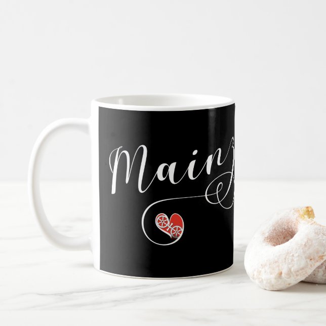 Heart Mainz Flag, I Love Mainz, Meenz Coffee Mug (With Donut)
