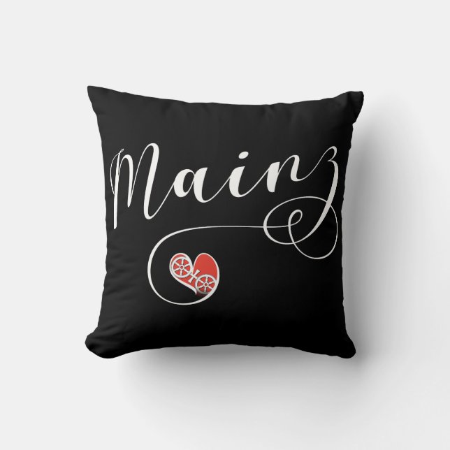 Heart Mainz Flag, I Love Mainz, Meenz Cushion (Front)