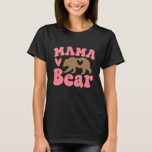 Heart Mama Bear Retro Cute Funny Mum Gift T-Shirt