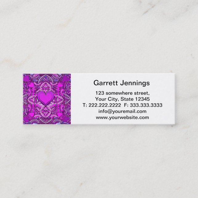 Heart Mandala Mini Business Card (Front)