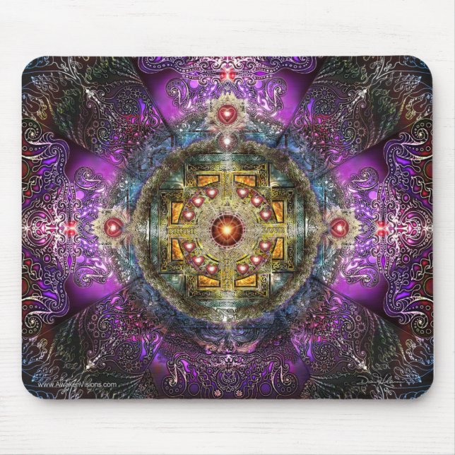 Heart Mandala Mouse Mat (Front)