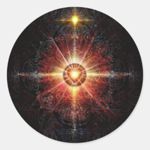 Heart Mandala Red 2013 Classic Round Sticker