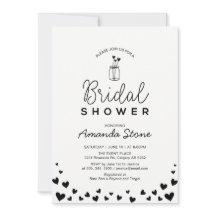 Heart & Mason Jar Chic Black Bridal Shower