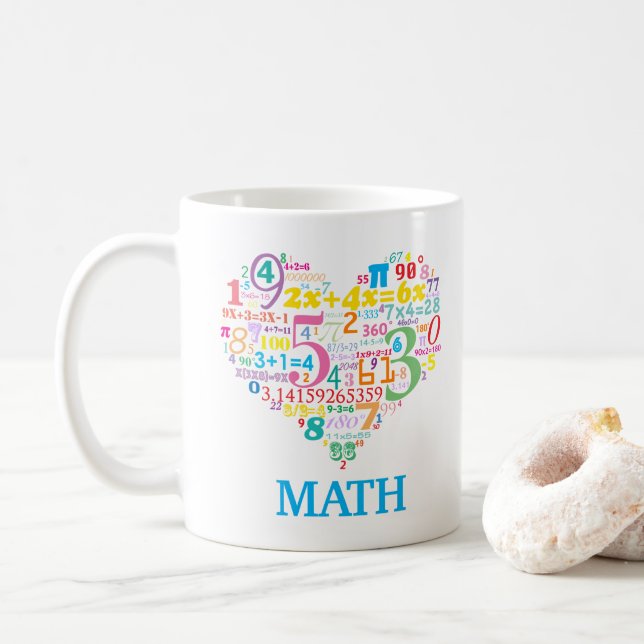 Heart Math Coffee Mug (With Donut)