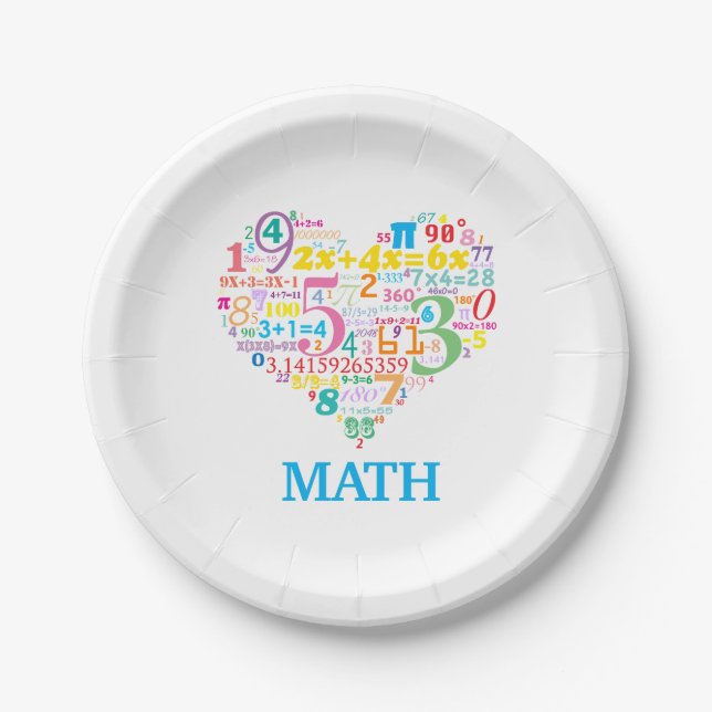 Heart Math Paper Plate (Front)