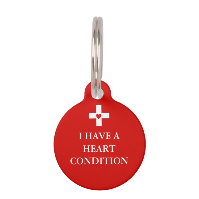 Heart Medical Alert Pet Tag (Front)