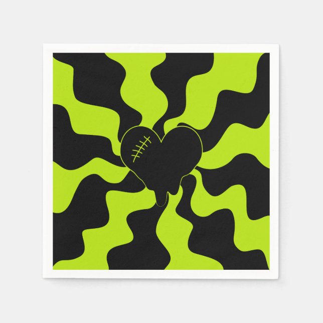 Heart Melt - Lime Green Napkin (Front)