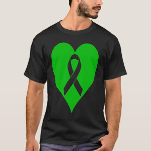 Heart Mental Health Awareness Green Ribbon Support T-Shirt