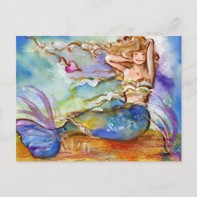Heart Mermaid Postcard (Front)