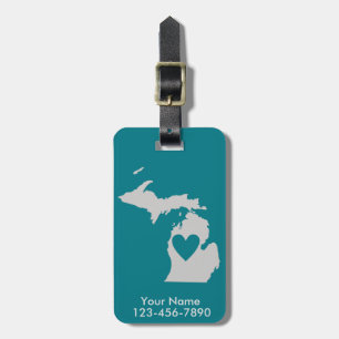 Heart Michigan State Custom Luggage Tag