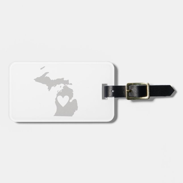Heart Michigan state silhouette Luggage Tag (Front Horizontal)