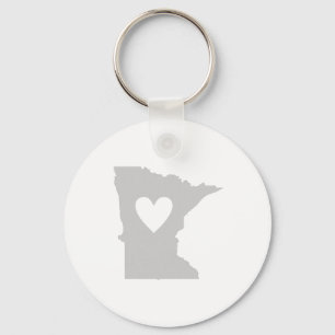 Heart Minnesota state silhouette Key Ring