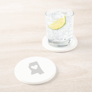 Heart Mississippi state silhouette Coaster